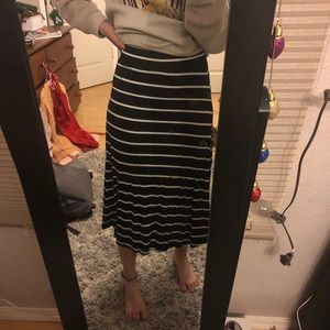 long striped skirt